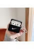 Nike ハイブランド ナイキ Airpods pro2/pro/2/1ケース かわいい クリアケース モノグラム 第1/2/3世代 保護性 カラビナ付き 紛失防止 黒白色 エアーポッズ3/プロ2/プロ/2/1カバー ペアお揃い ファッション メンズ レディーズ