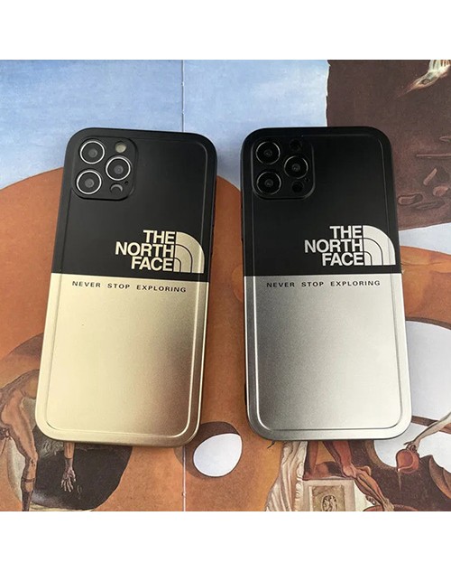 ザ.ノース.フェイス ブランド iphone 13 pro/13 pro max/13 miniケース 可愛い メッキ 銀色 The North Face 耐衝撃 芸能人愛用 保護ケース パロディ風 メンズ レディーズ コピー