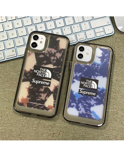 THE NORTH FACE/ザノースフェイス ブランド SUPREME コラボ iphone 13/13 pro/13 pro maxケース セレブ愛用 シュプリーム クリア シリコンケース アイフォン13/12/11/X/XS/XRカバー メンス レデイース