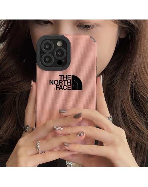 THE NORTH FACE ザ・ノース・フェイス ブランド iPhone 14/14 pro/14 pro maxケース インスタ コードゥロイ柄 モノグラム ジャケット型 ピンク色 全面保護 アイフォン13/12/11/x/xs/xr/8/7カバー メンズ レディース