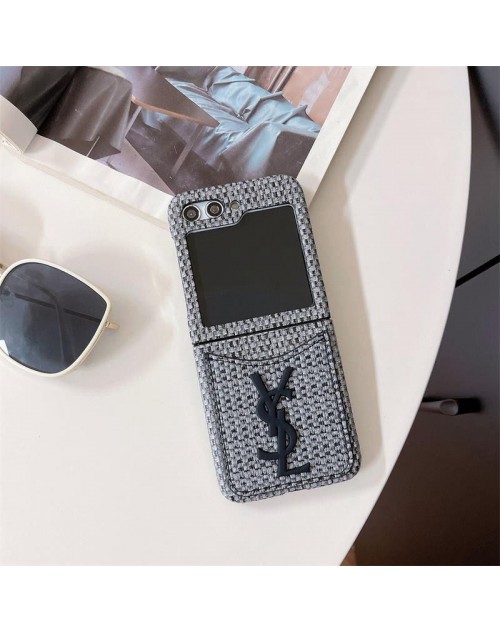 Ysl イブサンローラン女性向け galaxy z flip 5 4ケース ブランド ギャラクシーZフリップ5 4ケース 折りたたみ ガラス型 男女兼用 人気 ブランド 手帳型 ストラップ付き 韓国風ギャラクシーZフリップ4 5 ケース バッグ型