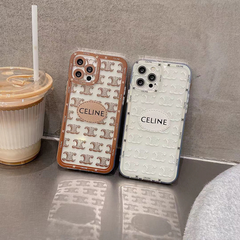 CELINE ブランド iphone13 pro/13 mini/13 pro maxケース モノグラム柄 セリーヌ ジャケット型 クリアケース ソフト 安い