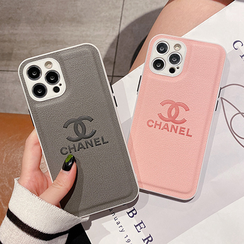 シャネル iphone 13 pro/13 pro max/13 mini/12ケース かわいい ブランド レザー モノグラム ペアお揃い