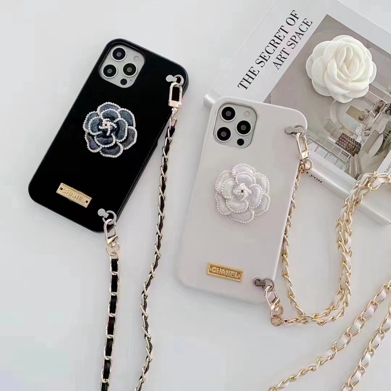 CHANEL シャネル ブランド iphone 13 pro/13 miniケース 激安 花柄 ストランプ付 女性