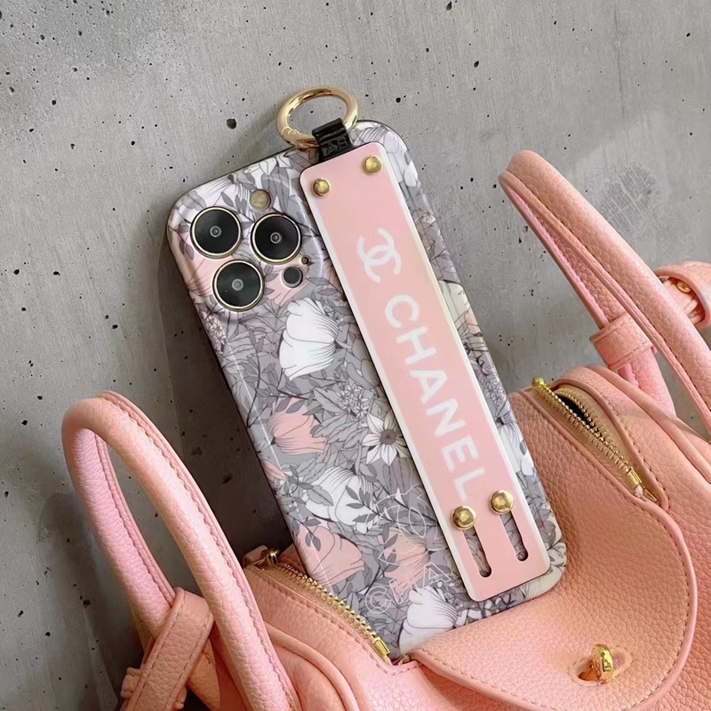 シャネルiphone14 pro max/14plusケースchanelブランド花バンド リング モノグラム スタンド機能 ジャケット アイフォン14