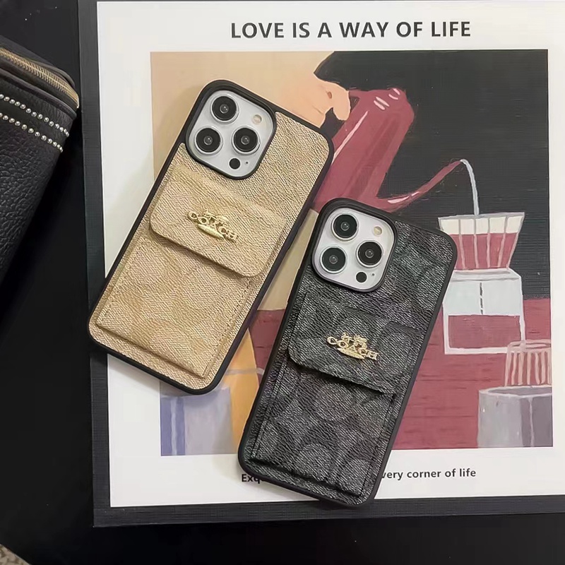 コーチiphone14pro max plusケース可愛いcoachカード革バッグ馬車モノグラム アイフォン14カバー ファッション ブランド男女