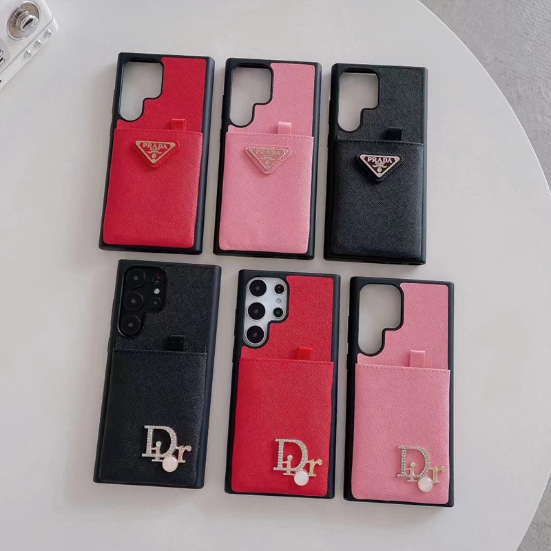 Dior/ディオール Prada/プラダ ハイブランド iphone 14 pro maxケース カード入れ レザー製galaxy s23 plus ultraアイフォン14カバー