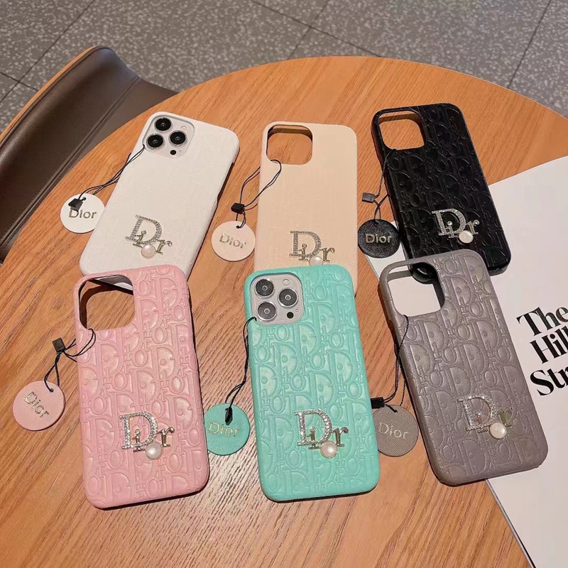 Dior/ディオール ブランド iPhone 14/14 Pro/14 Pro Maxケース モノグラム カード入れ レザー製 Galaxy S23 芸能人愛用
