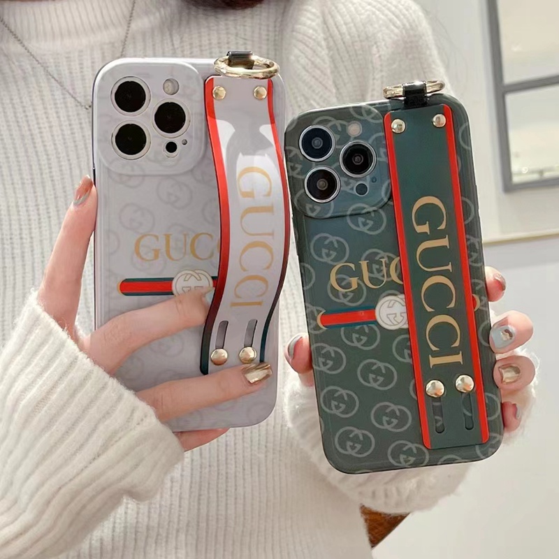グッチGucciブランドiphone14 pro max/14plusケース可愛い モノグラム  ハイブランド バンド縞リング付 アイフォン14ジャケット セレブ