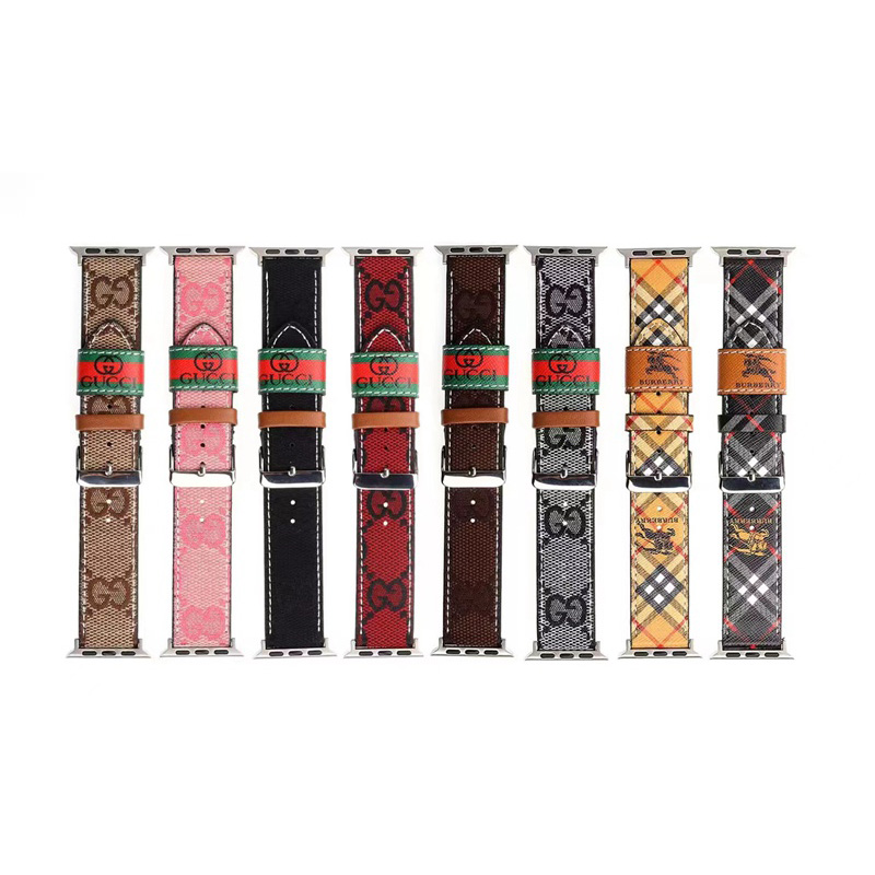 Gucci BurberryブランドApple Watchアップルウォッチ8/SE2/Ultra/7ハンド かわいい モノグラム 騎士 レザー製 芸能人愛用