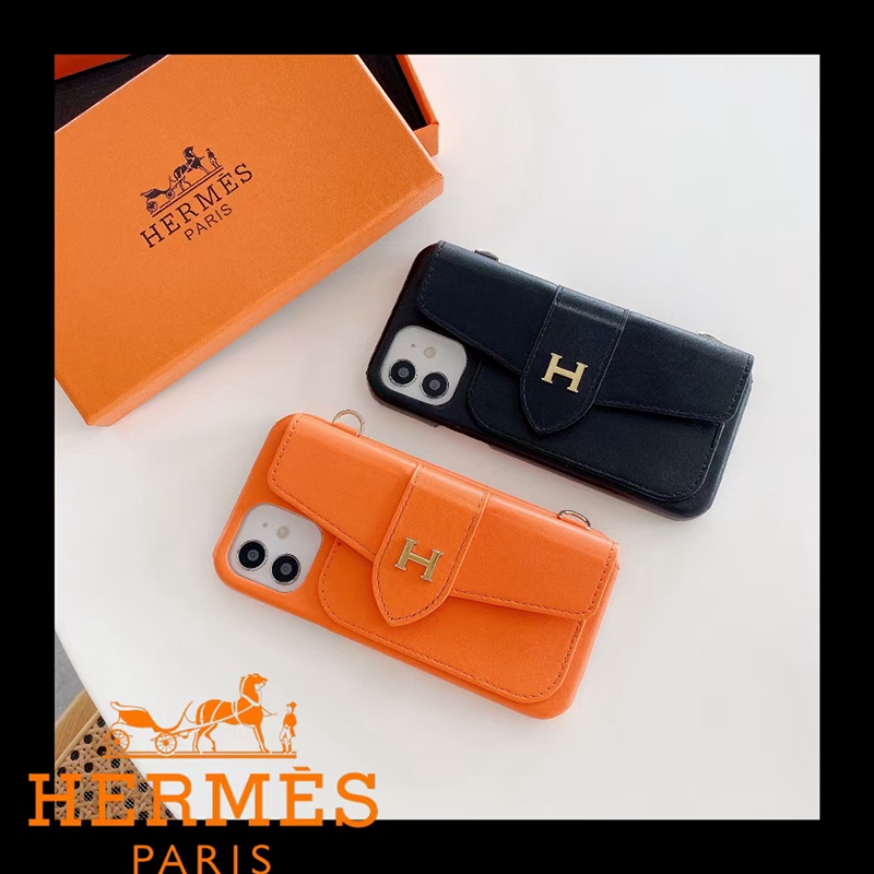 エルメス Hermes ブランド  アイフォン13/13 proカバー 可愛い 封筒型カード チェーン バッグ
