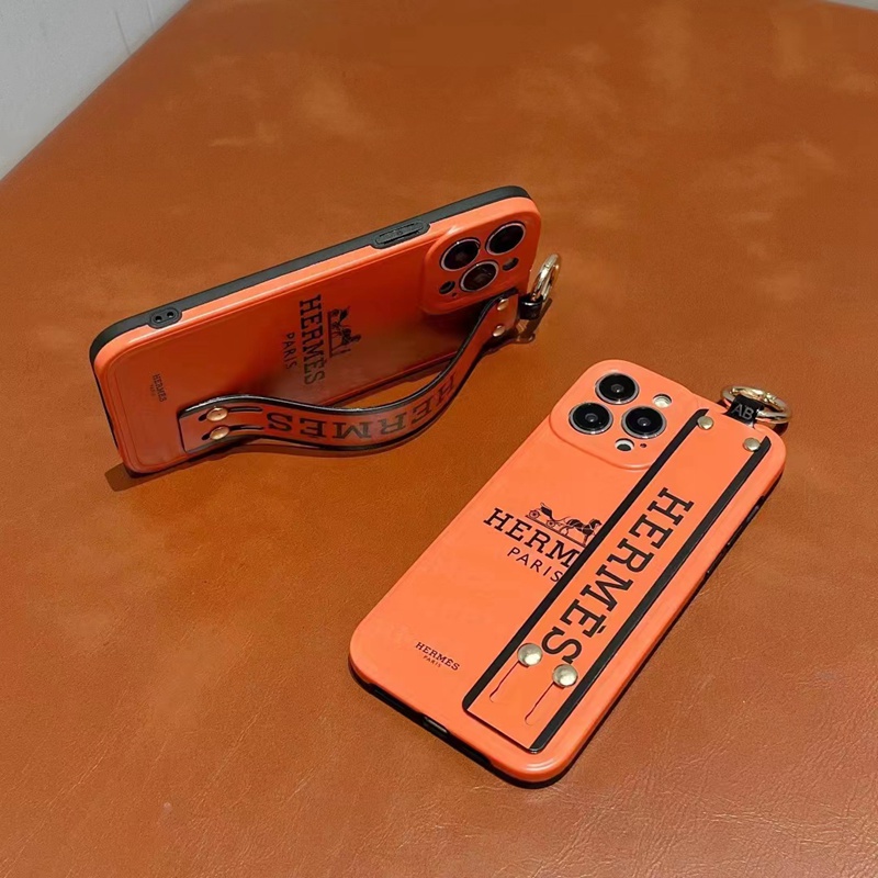 Hermes/エルメス ハイブランド iphone14/14 pro/14 pro maxケース 経典 馬車柄 ハンドバンド付 リング付き ジャケット型 ペアお揃い