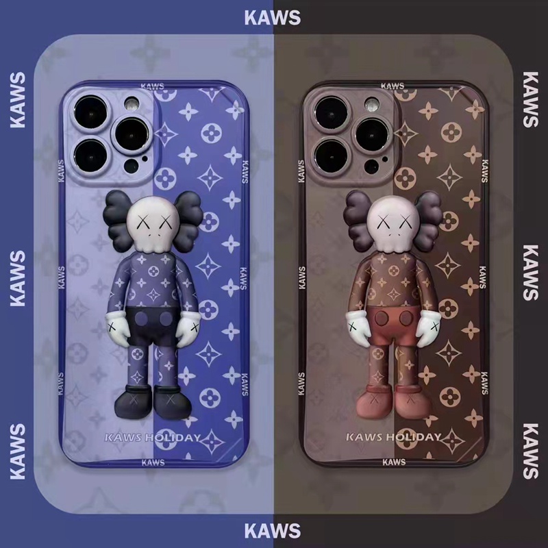 ルイヴィトン カウズ コラボ ブランド iphone 13 pro/13 pro max/13 miniケース かわいい インスタ風 LV モノグラム KAWS:HOLIDAY