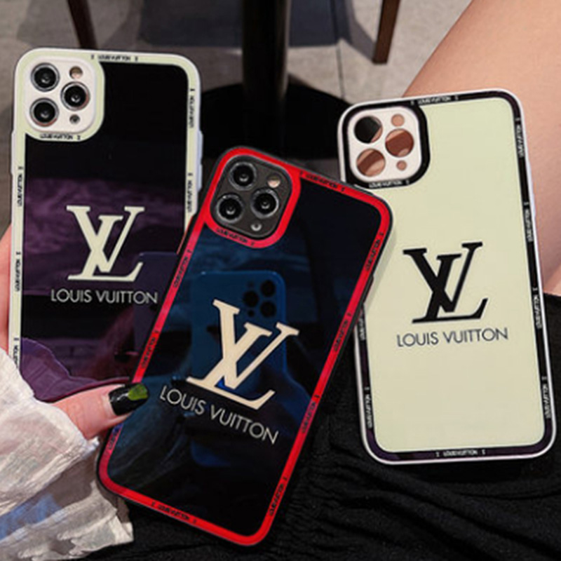 LV ルイヴィトン iphone13 pro/13 pro max/13 miniケース ブランド 韓国風 鏡面ガラス型 キラキラ