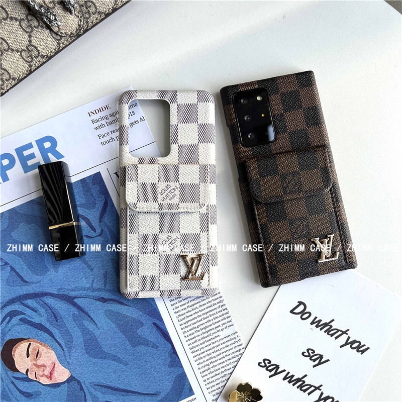 lv ハイブランド ルイヴィトン Galaxy S23+/S23 Ultra携帯ケース ダミエ シック iphone14/15Pro max/14Pro/15スマホケース ヴィトン カード付き ファッション ギャラクシーS23激安 男女