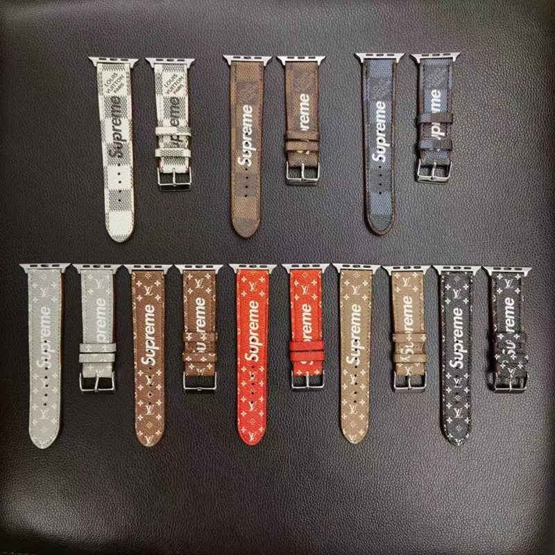 LV ルイヴィトン Supreme シュプリーム コラボ ハイブランド アップル ウォッチ8/SE2/Ultra/7バンド 定番 モノグラム柄 レザー製 安い