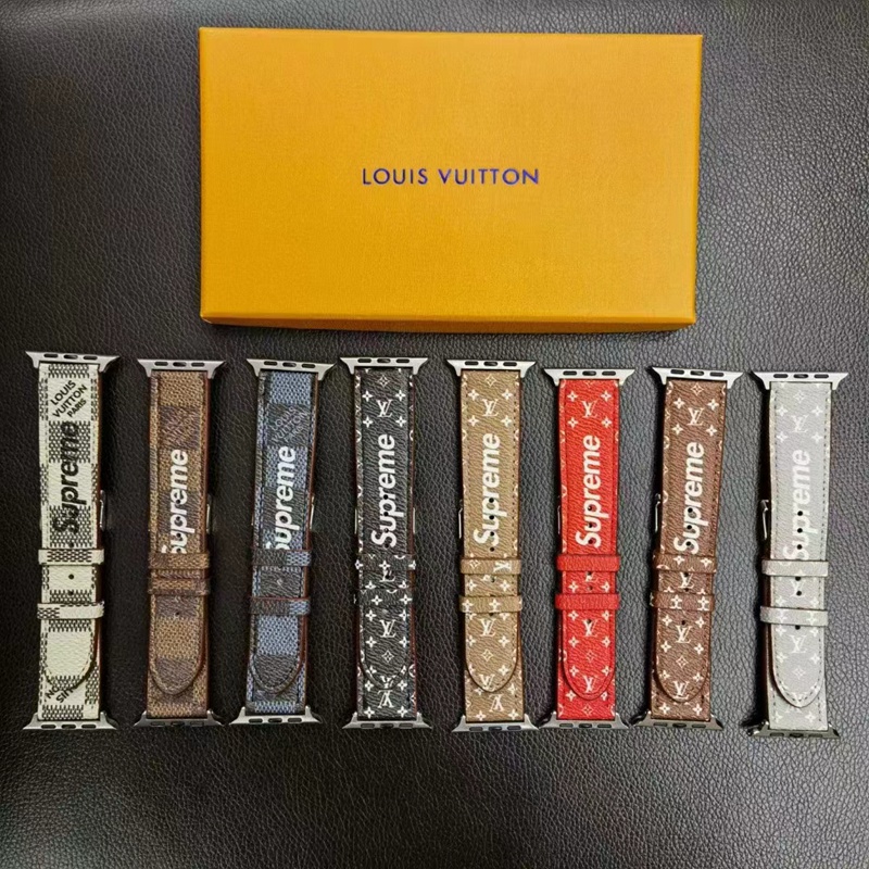 ヴィトンlvシュプリームsupremeアップルウォッチ8/se2/ultraバンド ブランド革Apple Watch8モノグラム コラボ腕時計 上質 ストラップ