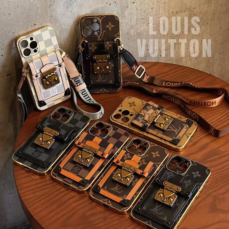 LV ルイヴィトン ハイブランド iphone 14Pro max/14 Plusケース かわいい バッグ型 カード入り ストラップ付き モノグラム