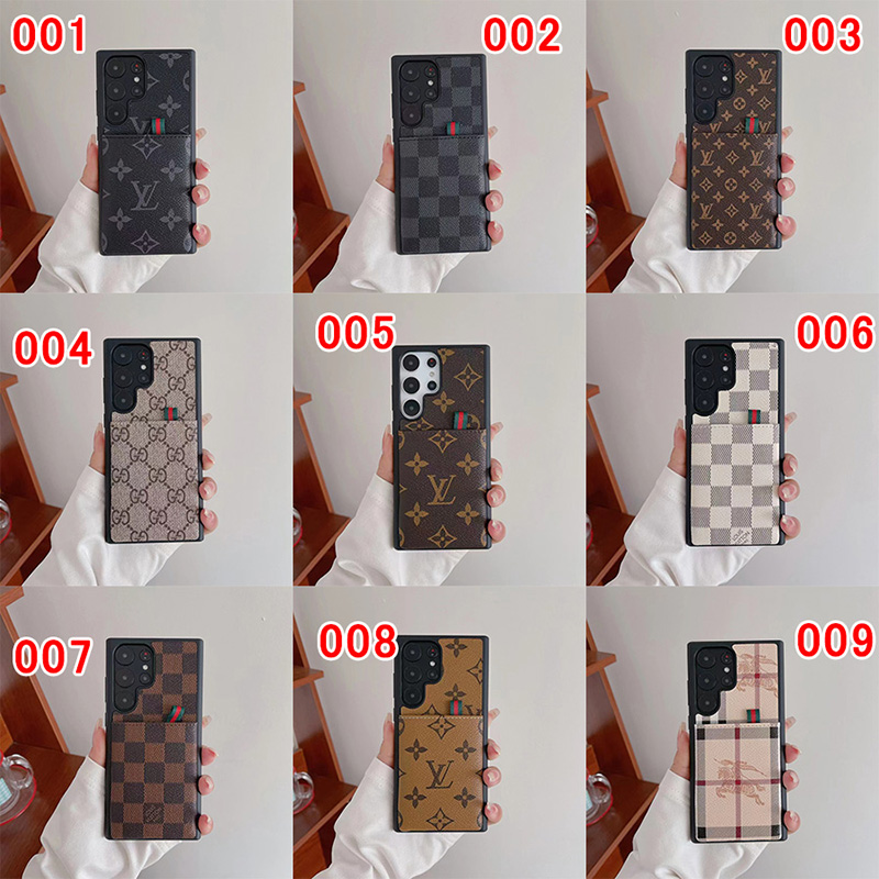 Gucci グッチ LV ルイヴィトン Burberry バーバリー ブランド iphone 14/14 pro/15 pro maxケース モノグラム カード入れ galaxy s23+/s23 plus/s23 ultraスマホケース ジャケット型 アイフォン15プロマックス/14プラス カバー ファッション メンズ レディース