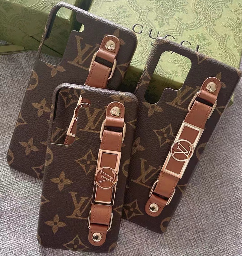 LV ルイヴィトン ハイブランド iPhone 14/14 Pro/14 Pro Maxケース モノグラム ハンドバンド付き GalaxyS23+Ultra レザー 金属