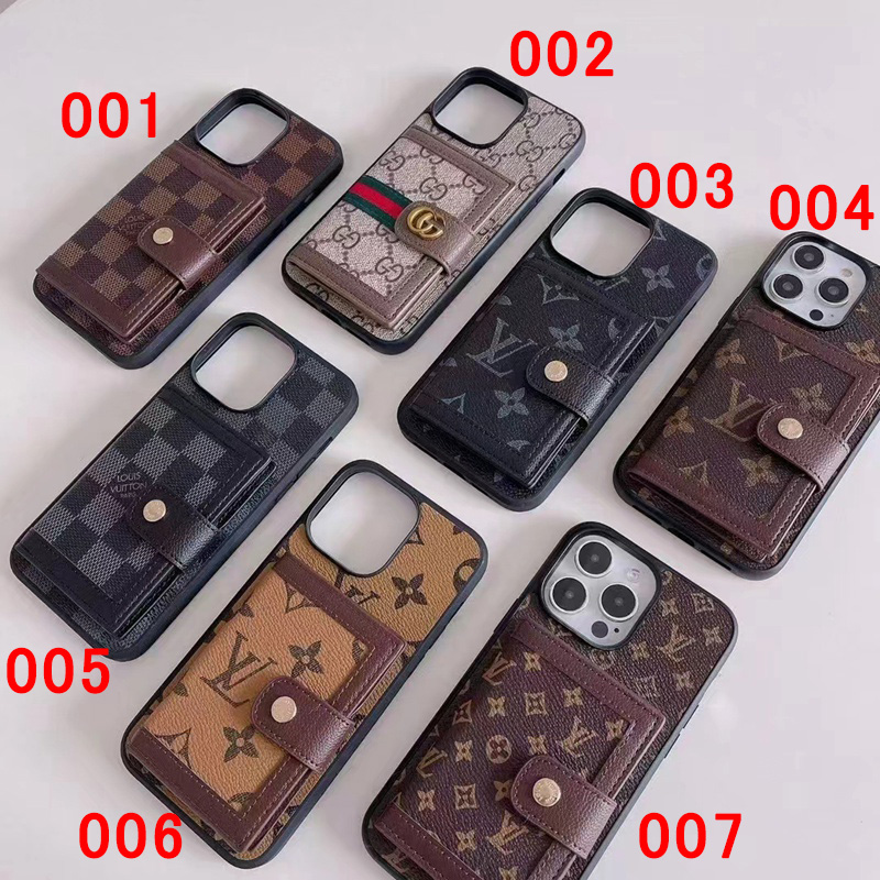 Gucci グッチ LV ルイヴィトン ブランド iPhone 14/14 Pro/15 Pro Maxケース 財布型 カード収納 レザー 小銭入れ モノグラム ジャケット型 アイフォン14プロ マックス/15プロ/14カバー ファッション レディース