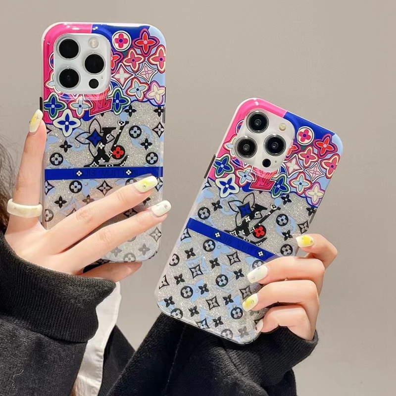 ヴィトンiphone14pro max plusケースlvキラキラ彩色モノグラム花ジャケット ブランド シンプル アイフォン14プロ マックス/14プラス
