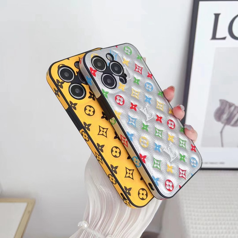 ヴィトンiphone14 pro max plusケースlv革モノグラム ジャケット彩色ブランド アイフォン14プロ マックス 男女