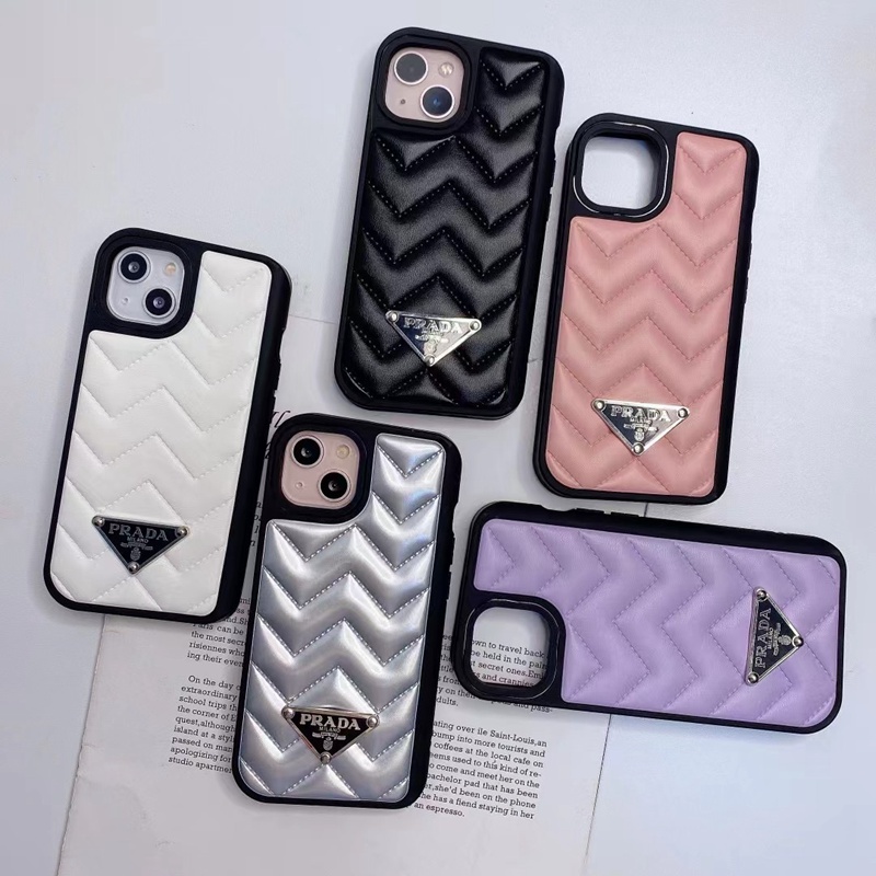 PRADA プラダ ブランド iphone 14 pro maxケース 個性 モノグラム風 レザー 芸能人愛用