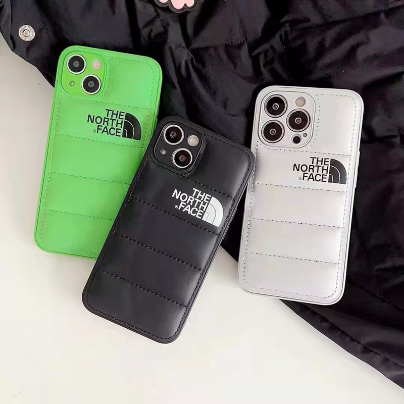 the north face ザ.ノース.フェイス ブランド iphone 15 pro max/15 plusケース セレブ愛用 レザー 経典 ダウンジャケット風 レザー製 保護 アイフォン15プラス/15プロマックス カバー オーダーメイド メンス レデイース