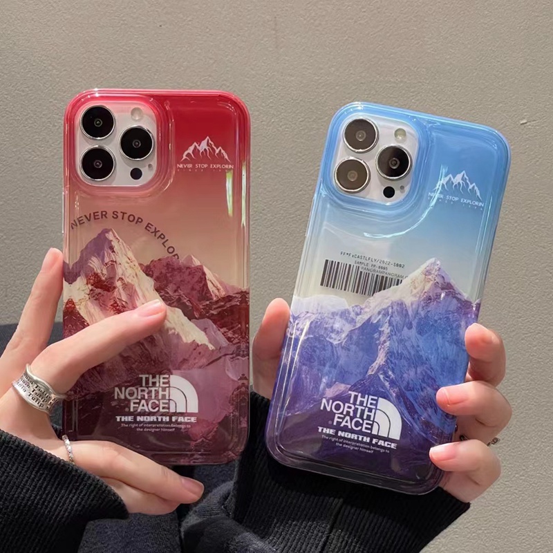 The North Face ザ.ノース.フェイス ハイブランド iphone14Pro max 14Pro 14スマホケース かわいい 雪山柄 ジャケット型