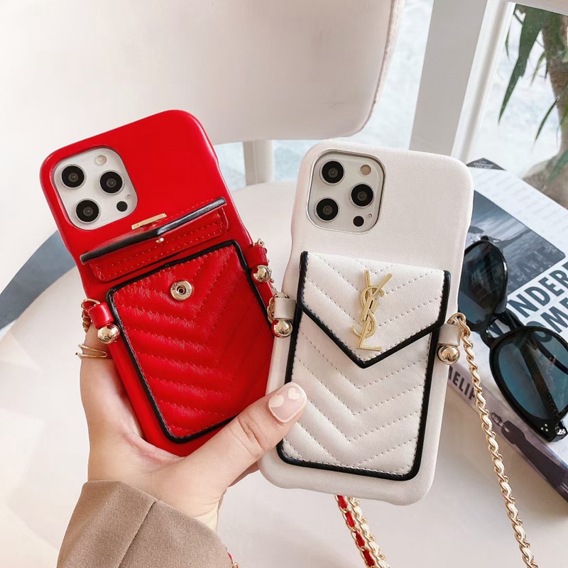 イブサンローラン アイフォン14プロ マックス 14プロ 14ケース ビジネス レザー バッグ型 ysl ブラント ストラップ付き モノグラム 女性向け