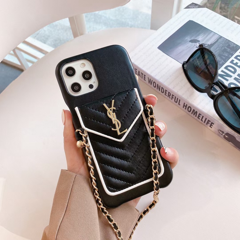イブサンローラン YSL ハイブラント iphone14Pro max/14Pro/14max/14ケース カード入れ チェーン 革 モノグラム バッグ型 経典