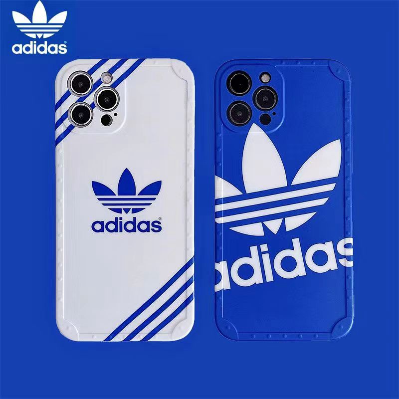 ADIDAS アディダス iphone 14/14 pro/14 pro maxケース シンプル ブランド トレフォイル柄 ジャケット型