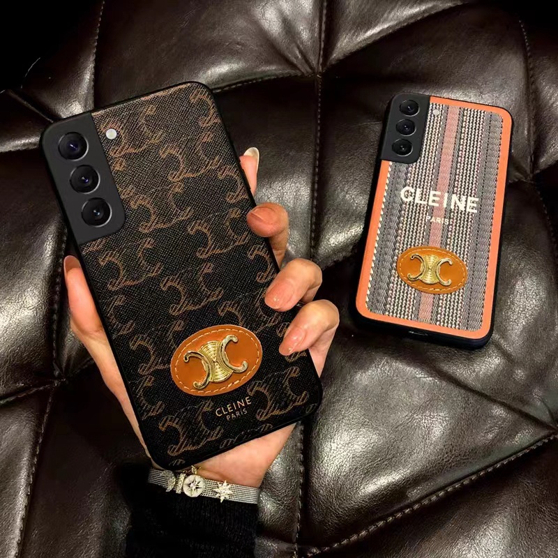 CELINE セリーヌ ブランド Galaxy S23/s23 plus/s23 ultra/s22/s21ケース ストラップ付き レザー モノグラム