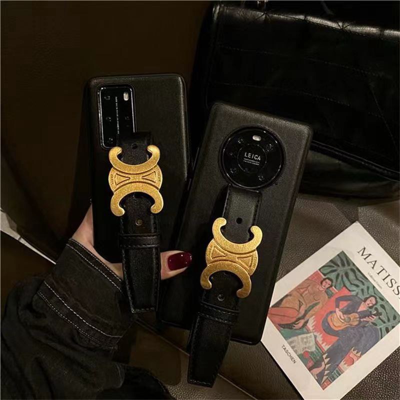 CELINE/セリーヌ ブランド Galaxy S23/S23+/S23 Plus/S23 Ultraケース レザー ハンドヘルド付き ジャケット型 調節可能