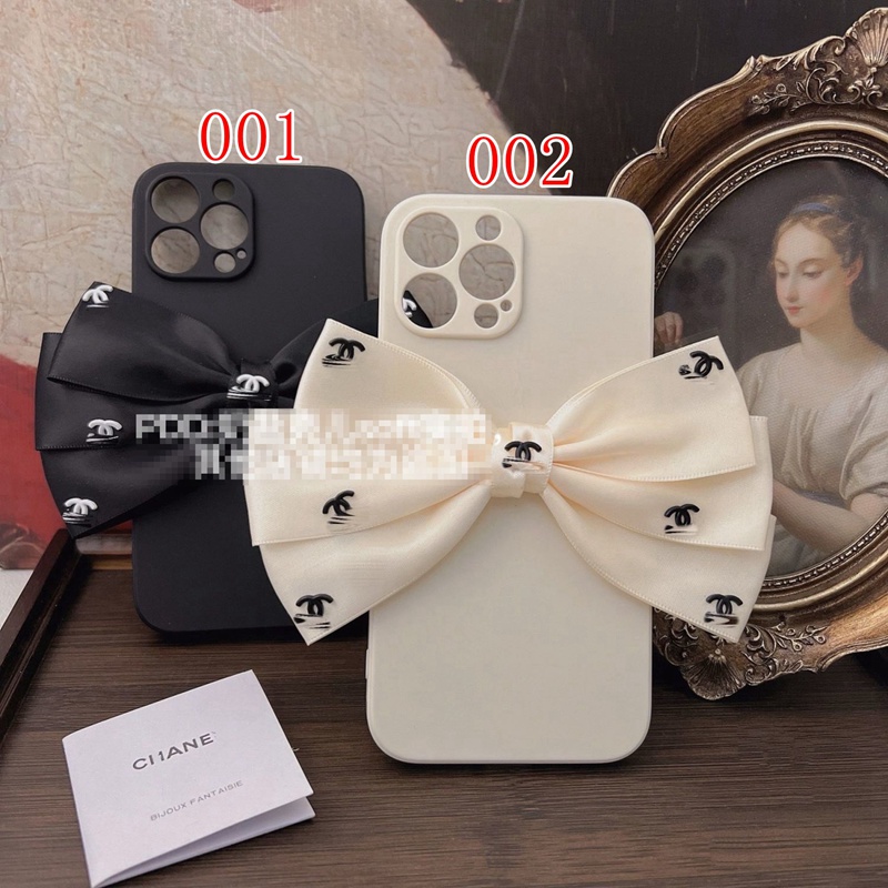 Chanel iphone14/14Pro max/14Pro/13miniケース 蝶結び 純色