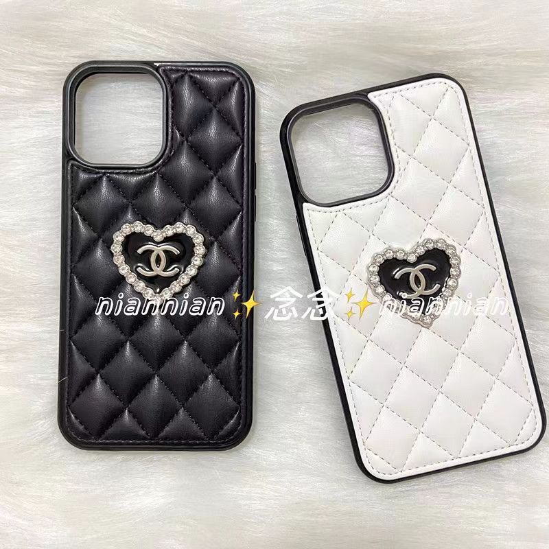 CHANEL シャネル ブランド Iphone 14 Pro/14Pro Max/14ケース かわいい ステッチ ハード柄 レザー きらきら ジャケット型 TPU