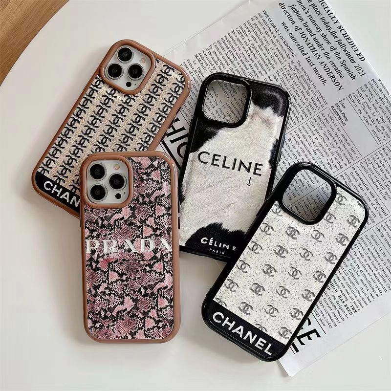 Celine セリーヌ Prada プラダ ブランド iPhone 14/14 Pro/14 Pro maxスマホケース かわいい  モノグラム 蛇革風 ソフトケース ジャケット型
