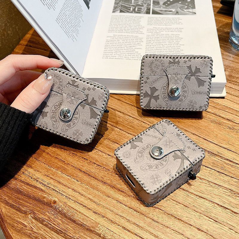 クロムハーツAirPods Pro2/3ケースChrome Hearts バッグ縫いブランド革エアーポッズ プロ2カバー男女