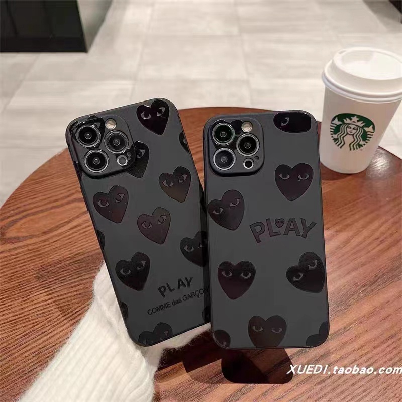 CDG コム.デ.ギャルソン ブランド galaxy s23/s23 plus/s23 ultra/s22ケース モノグラム 黒心 iphone 15Pro max/14Pro/15plus/14カバー ジャケット型 COMME des GARCONSスマホケース レディース