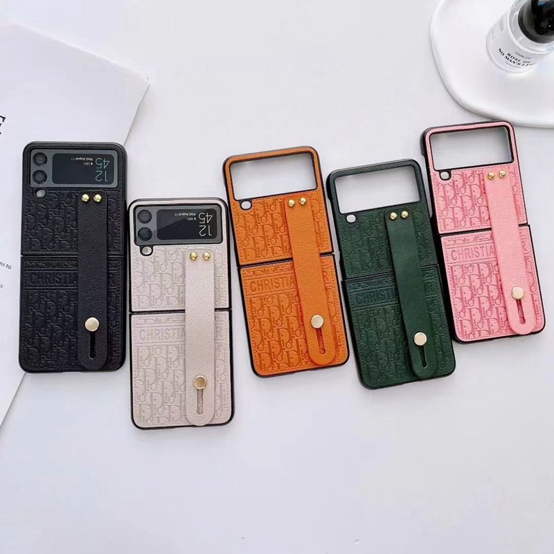 サムスンZflip3カバーDior 定番柄 エンボス加工