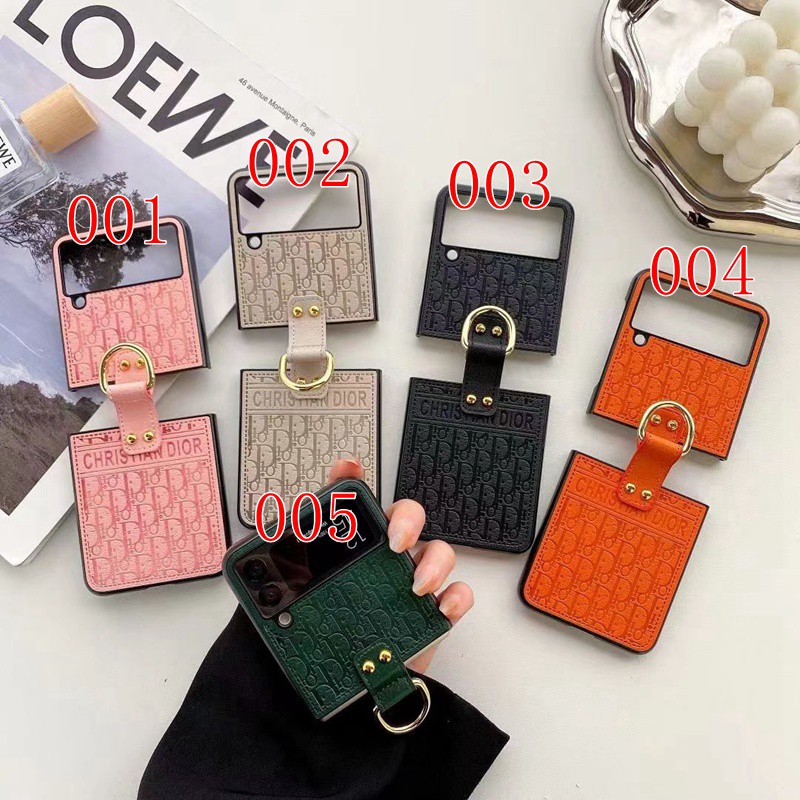 ハイブランドDior ギャラクシーzflip4 5Gスマホケース レザー 折畳み式