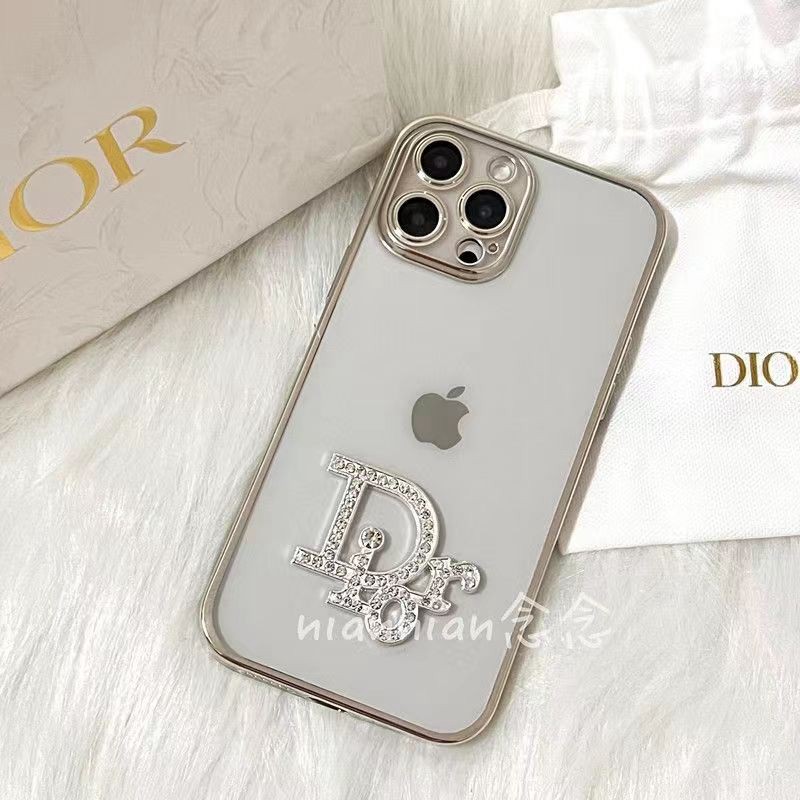 DIor ディオール ブランド iphone 14/14 pro/14 pro max/14 plusケース 経典 クリアケース 純色 モノグラム きらきら