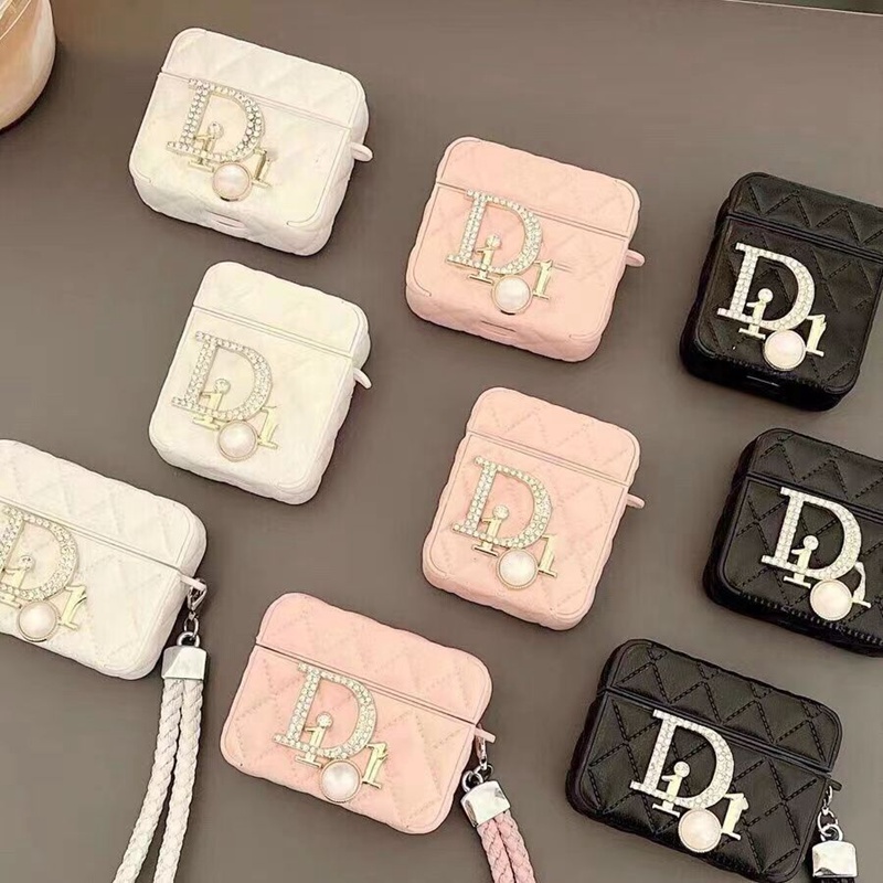 DIOR ディオール Air Pods Pro 2/3/Pro/2/1ケース かわいい バッグ型 レザー製 ストラップ付き