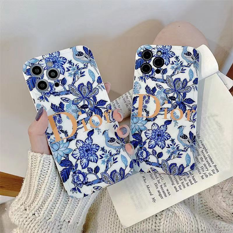 Dior/ディオール ブランド iphone 14/14 pro/14 pro maxケース かわいい 植物 鳥柄 モノグラム ジャケット型