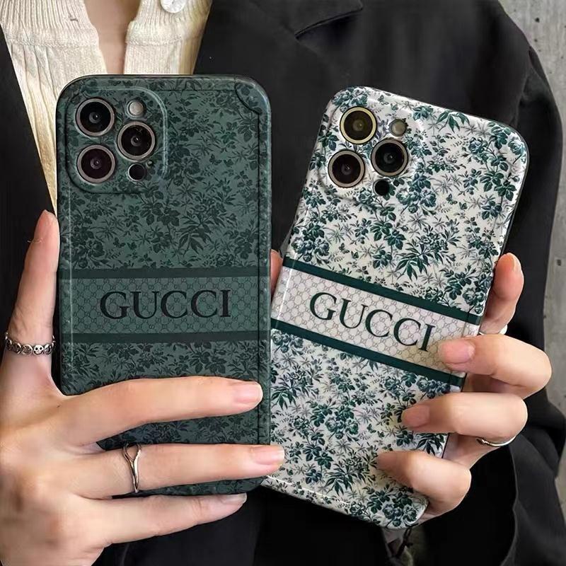 Gucci/グッチ ハイブランド iphone 13/13 mini/13 pro/13 pro maxケース 植物柄 モノグラム シンプル