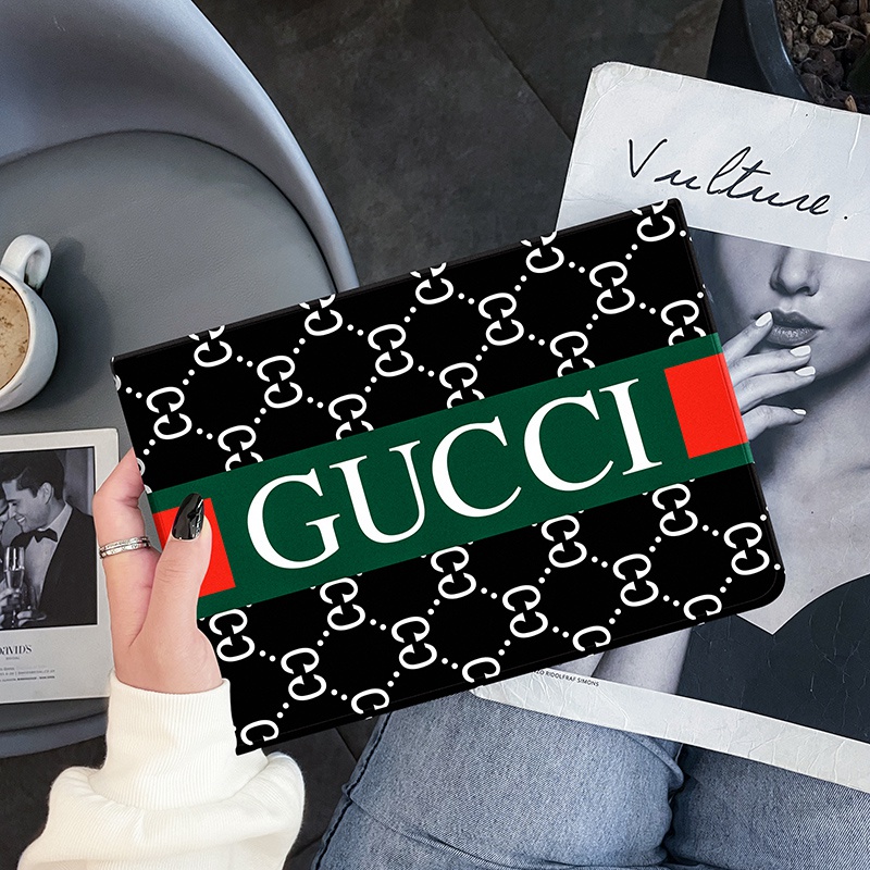 グッチgucci ハイブランド ipad mini 6/9保護カバー モノグラム 高級ブランド革 スタンド機能 黄変しにくい