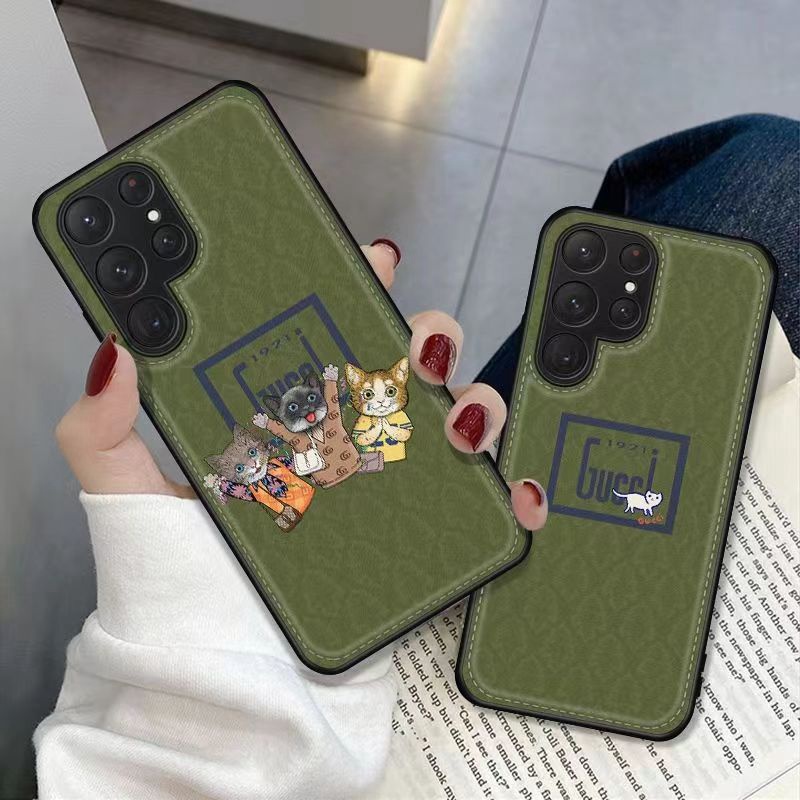 Gucci グッチ ブランド iphone 14Pro max/14Pro/14スマホケース モノグラム 猫柄 ジャケット型 galaxy s23/s23 plus/s23 ultraケース