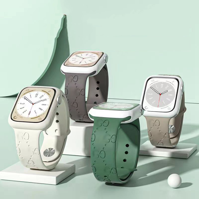 Gucci ブランド グッチ アップルウォッチ8/SE2/Ultra/7ハンド オシャレ モノグラム シリコン製 apple watch 8/se2/ultra