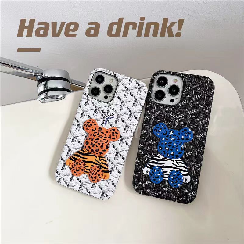 Goyard ゴヤール ブランド iphone 14Pro max/14Pro/14plus/14スマホケース 個性 AAPE モノグラム カラー 熊柄 galaxy s23 ジャケット型